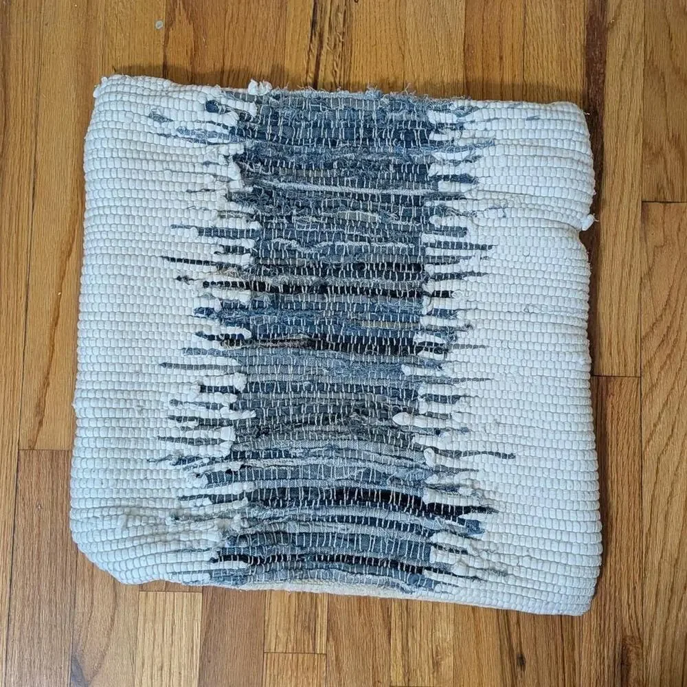 Y2K Mina Victory White And Blue Abstract Denim Style Pillow Case Textured Design